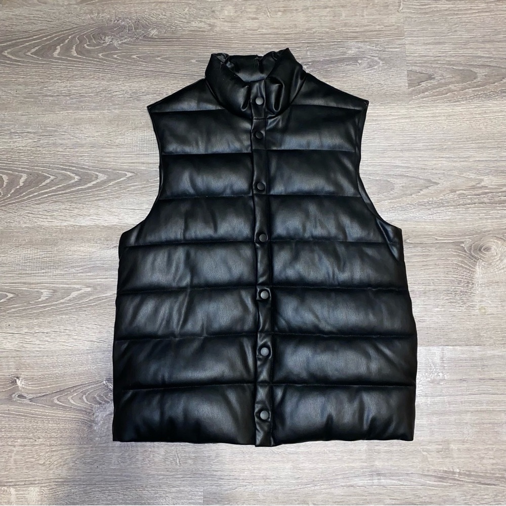 ASOS Faux Leather Puffer Vest